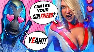 BLUE BEETLE & Every Female THiRSTY Flirting - Injustice 2 Funniest Interaction Intros