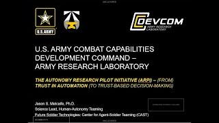 Jason S. Metcalfe, Ph.D - U.S. Army Combat Capabilities Development Command, Army Research Lab