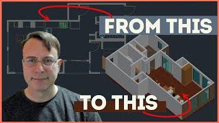 AutoCAD 2D to 3D tutorial for beginners