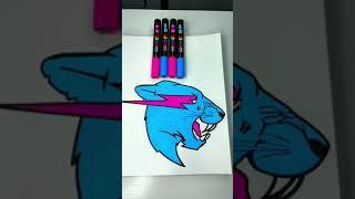 Drawing MrBeast Logo With Posca Markers! #shorts