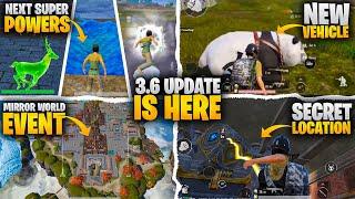 New Update 3.6 Is Here | Mirror World Vibes | 4 Amazing Powers | Panda Vehicle | PUBGM