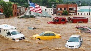 West Virginia UNDERWATER !  Catastrophic FLOODING Collapses BUILDINGS – Cars & Towns SUBMERGED