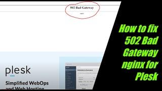 How to fix 502 Bad Gateway nginx for Plesk Website or cPanel