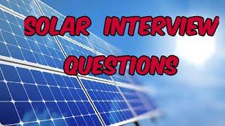 Solar Design Engineer Interview Questions | Electrical Engineering Interview Questions