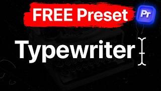 How To Make a Typewriter Effect in Premiere Pro (FREE PRESET)