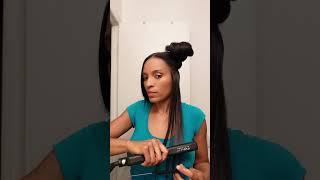 Silk Press At Home | Heat Trained Natural Hair #silkpress #shorts