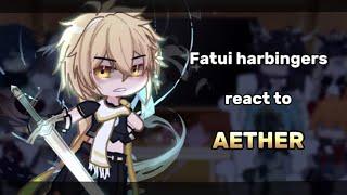 Past Fatui Harbingers react to Aether ‖Genshin impact ‖ Traveler ‖Gacha Club‖