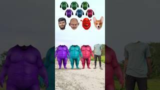 Three purple, red & blue  Fatty dog vs cute bro head matching with tu Radha meri main  #trending 