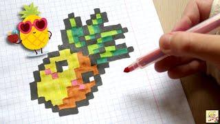 АНАНАС ! АНАНАС по КЛЕТОЧКАМ ! PIXEL ART