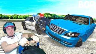 POLICE RUNNING FOR 2 CRIMINALS IN BEAMNG DRIVE + WHEEL Thrustmaster T300