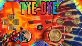 MrModz: TyeDye Modded PS3 Controller MasterMod LED Buttons, Thumbsticks, Dpad