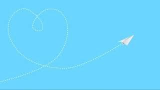 Motion animation | Paper airplane flying over sky & heart concept | NO TEXS | NO MUSIC | FREE TO USE