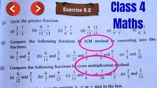 Compare the following fraction | class 4th exercise 8.2 | Comparing fractions