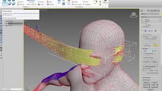 Aнимация наматывания бинта на лицо человека % 3D Max 2018