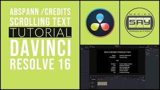 Davinci Resolve 16 -  Abspann / Scrolling Text / Final Credits - English Subtitles