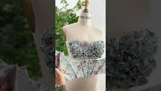 Making a corset floral print chiffon midi dress #dress #creative #fashion #wedding