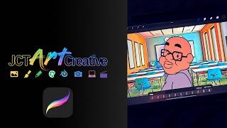 the animation of asl in teaching classroom at maker from procreate (time-lapse)