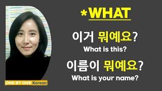 8. How to say "WHAT" in Korean 뭐예요? (이거 뭐예요? 이름이 뭐예요?)