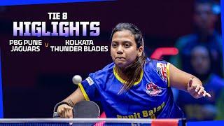 PBG Pune Jaguars vs Kolkata Thunder Blades | IndianOil UTT Season 6 | Tie 8 - Highlights