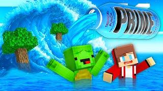 Mikey and JJ Escape From BLUE PRIME TSUNAMI in Minecraft - Maizen