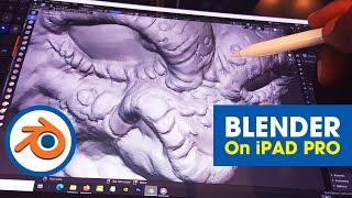 Sculpting in Blender on an iPad Pro with Apple Pencil, using Easy Canvas & Tablet Pro