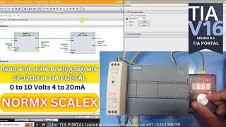 How to read and scale analog signals with S7 1200 PLC and TIA Portal ? SCALEX and NORMX