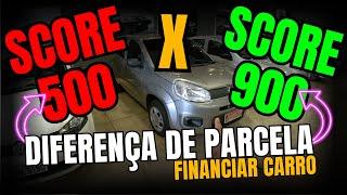 Diferença de parcela no financiamento de carro para score de 500 e outra com score 900 pontos