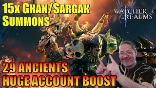 Account Boost! 15x Ghan/Sargak Summons | Forerunners | Watcher of Realms