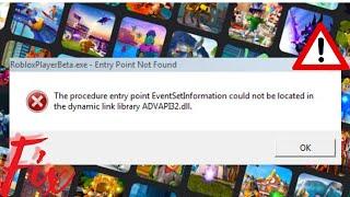 Fix Roblox Advapi32.dll Error Code || RobloxPlayBeta.exe