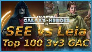 Top 100 GAC: SEE vs Leia Organa 3v3 - few seconds from win