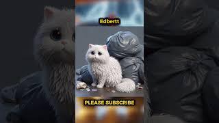 the white cat is sad in the rain #cat #rain #shorts #short #feedshorts #shortvideo #ai