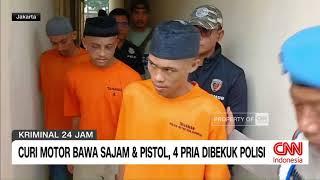 Curi Motor Bawa Sajam dan Pistol, 4 Pria Dibekuk Polisi