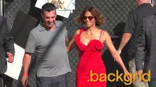 Halle Berry greets fans as she arrives at Jimmy Kimmel Live! in Hollywood, CA