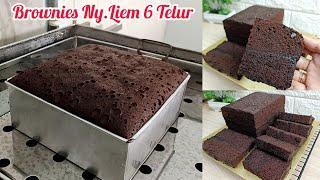 RESEP BROWNIES NY.LIEM 6 TELUR UNTUK BASE CAKE ULANG TAHUN 100% ANTI GAGAL ENAK DAN SUPER LEMBUT