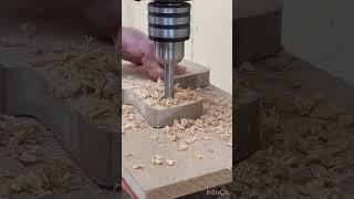 Make a hole! #woodworking #drillpress