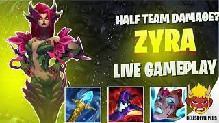 I DID HALF MY TEAMS DAMAGE ON ZYRA??? - Wild Rift HellsDevil Plus Gameplay