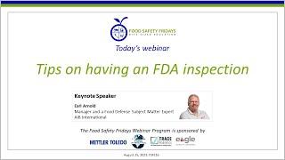 Tips on having an FDA inspection