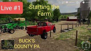 BUCKS COUNTY PA (Live) #1 NDG GAMING PS4 Farming Simulator 19 FS19 The start of the big Buck