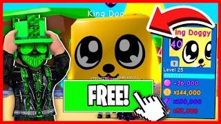  I was GIVEN a FREE KING DOGGY In Bubble Gum Simulator! - Roblox 