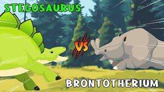 Stegosaurus vs Brontotherium | Prehistoric Animals vs Dinosaurs [S1] | Animal animation