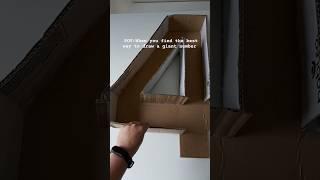 3D number 4 with cardboard 