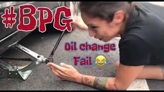 Oil change FAIL | How to change your oil NOT | FAIL VIDEO | Girl fails at changing oil