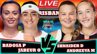 LIVE: Andreeva M / Shnaider D vs Badosa P / Jabeur O • Brisbane Quarterfinals #Andreeva #Badosa