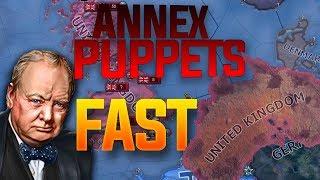 HOI4 How to Annex Puppets The Fastest Ways Possible (hearts of iron 4 tutorial Guide)