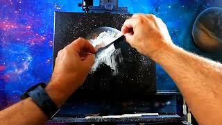 POUR PAINTING A PLANET / step by step tutorial space art