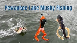 Pewaukee Lake Summer Musky Fishing RUBBER JERKBAITS