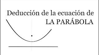 DEDUCCIÓN DE LA ECUACIÓN DE LA PARÁBOLA. Geometría Básica