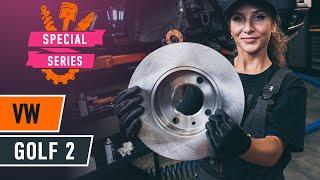 How to change front brake discs on VW GOLF 2 [TUTORIAL AUTODOC]