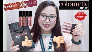 COLOURETTE COSMETICS SUPRAMATTE SWATCHES