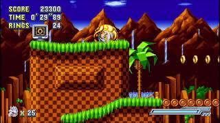 [Sonic Mania Mod] Silver with his psychokinesis powers in Green Hill!